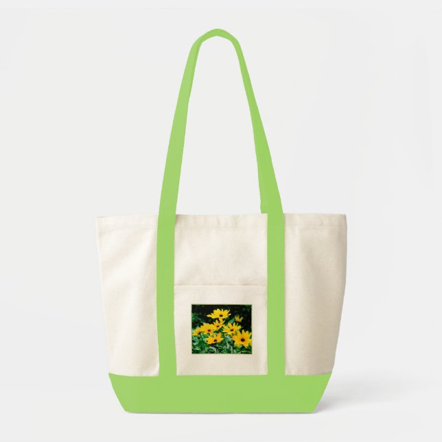 Black Eyed Susans Canvas Pocket Tote Bag (Front)