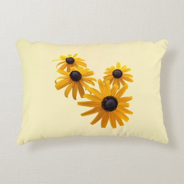 Black Eyed Susans Heart Decorative Cushion (Front)