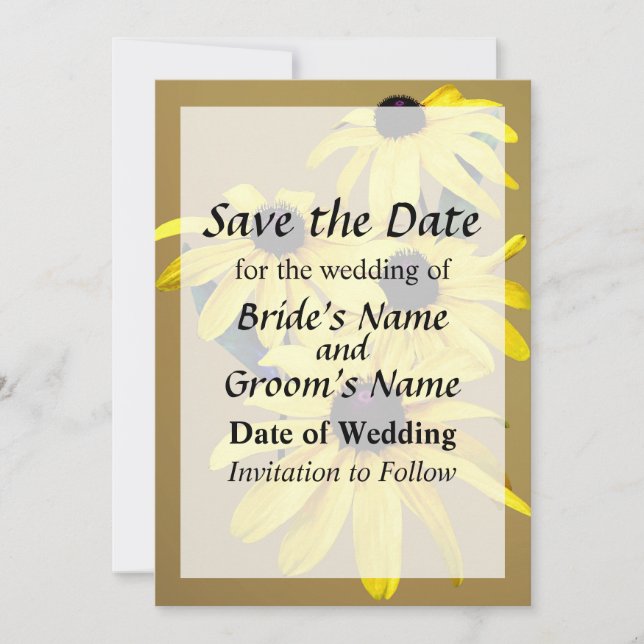 Black-Eyed Susans in a Row Save the Date (Front)