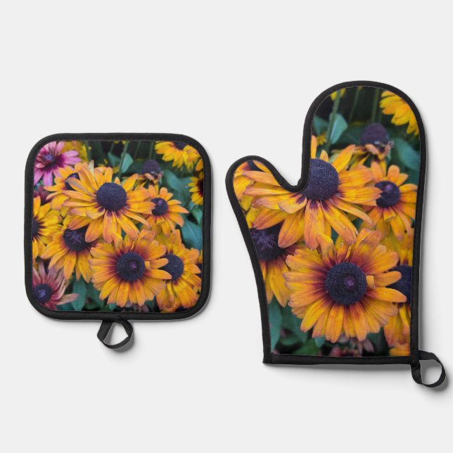 Black-Eyed Susans Oven Mitt & Pot Holder Set (Front)