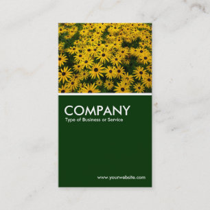 Black-eyed Susans (Rudbeckia Hirta) - Dark Green Business Card