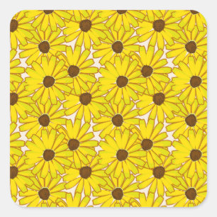 Black Eyed Susan's Square Sticker
