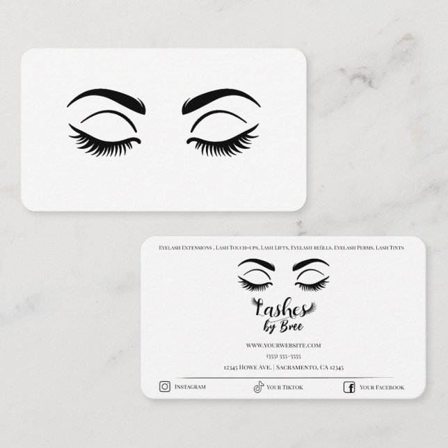 Black Eyelashes Lashes Beauty Lash Business Card (Front/Back)