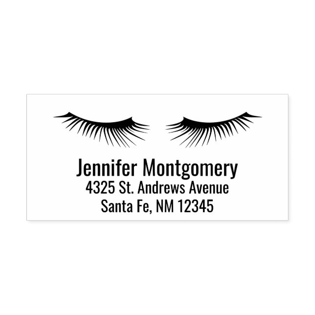 Black Eyelashes Long & Feminine Self-inking Stamp (Design)