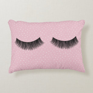 Black Eyelashes On Polka Dots   Decorative Cushion