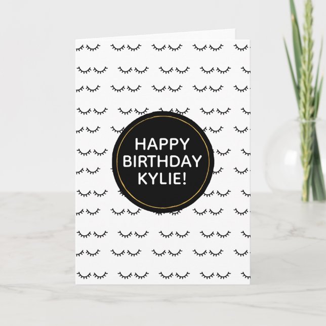 Black Eyelashes Personalised Card (Front)