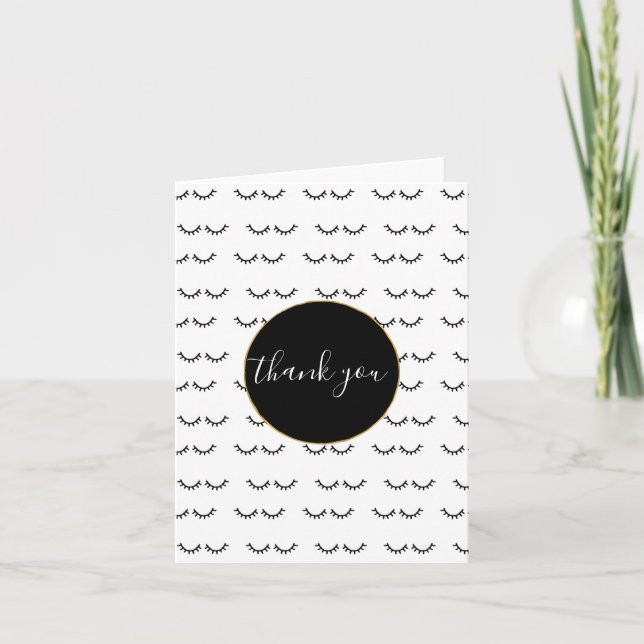 Black Eyelashes Thank you Card (Front)