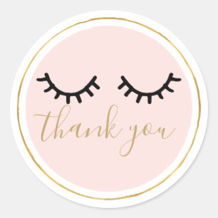 Black Eyelashes Thank you Classic Round Sticker
