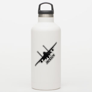Black F-15E Strike Eagle Front Silhouette Name