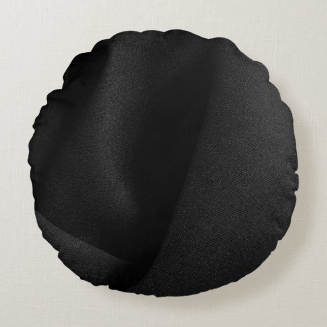 Black fabric material round cushion (Front)