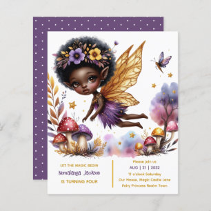 Black Fairy Birthday Fairycore Purple Gold 