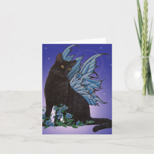 Black Fairy Cat Card