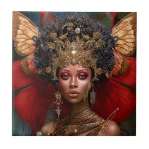Black Fairy Queen Fantasy Art Tile