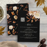Black Fall Details Enclosure Card<br><div class="desc">Provide your guests with all the essential information using the Details Card with QR Code from the "Fall Black Terracotta Floral and Leaves Wedding Invitation Collection." Featuring exquisite hand-painted fall leaves and floral design, this card seamlessly integrates a QR code for easy access to your wedding details. Ensure your guests...</div>