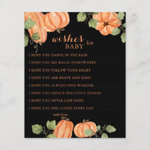 Black Fall Pumpkin Baby Shower Wishes for Baby
