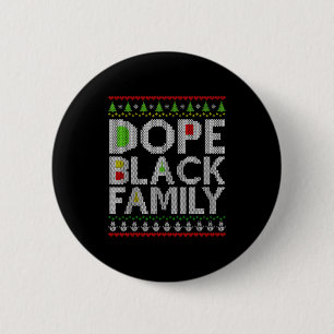 Black Family 2025 Afro Christmas Tree Santa Pj Mat 6 Cm Round Badge