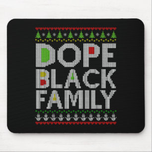 Black Family 2025 Afro Christmas Tree Santa Pj Mat Mouse Pad