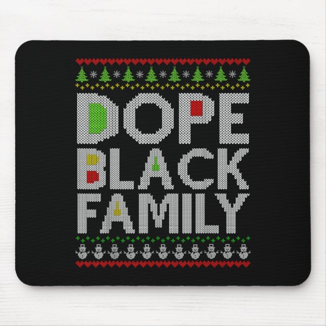Black Family 2025 Afro Christmas Tree Santa Pj Mat Mouse Pad (Front)