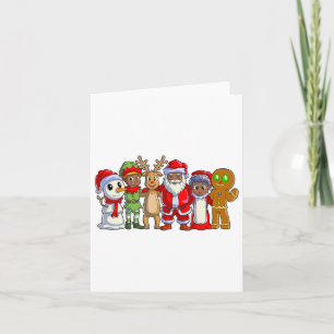 Black Family Christmas Afro African American Santa Card