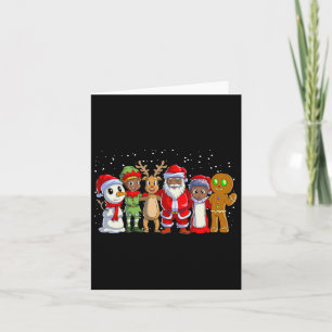 Black Family Christmas Afro African American Santa Card