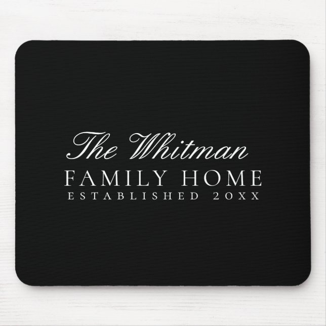 Black Family Home Mouse Pad (Front)