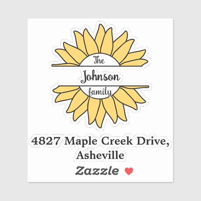 Black Family Name & Address Mailbox Personalised (Sheet)