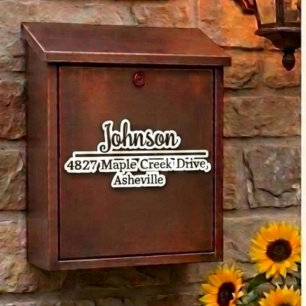 Black Family Name & Address Mailbox Personalised