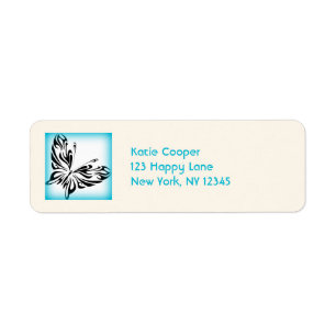 Black fancy Butterfly with Bright Blue Border