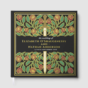 Black Fantasy Royal Mediaeval Sword Wedding Guest Book
