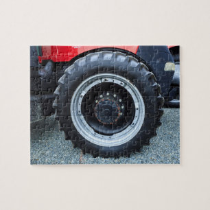 Black Farm Tractor Tire Jigsaw Puzzle
