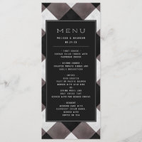 Black Farmhouse Buffalo Plaid Check Wedding Dinner