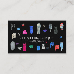 Black Fashion Laundry Style Sewing Tailor Clothes Business Card