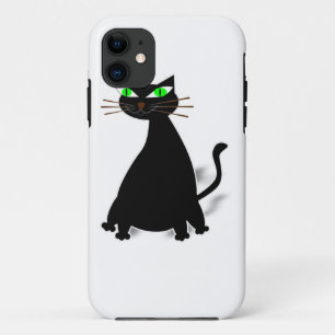 Black Fat Cat With Green Eyes Case-Mate iPhone Case