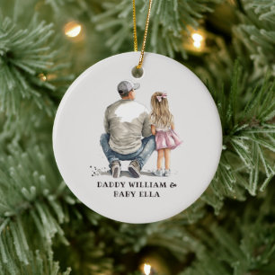 Black Father and Daughter Bond (10) Ceramic Tree Decoration