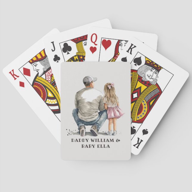 Black Father and Daughter Bond (10) Playing Cards (Back)