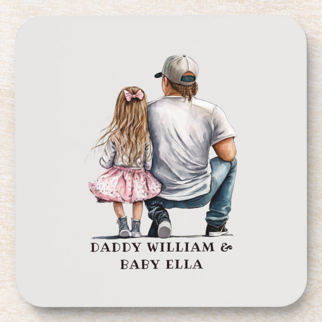 Black Father and Daughter Bond (11) Coaster (Front)