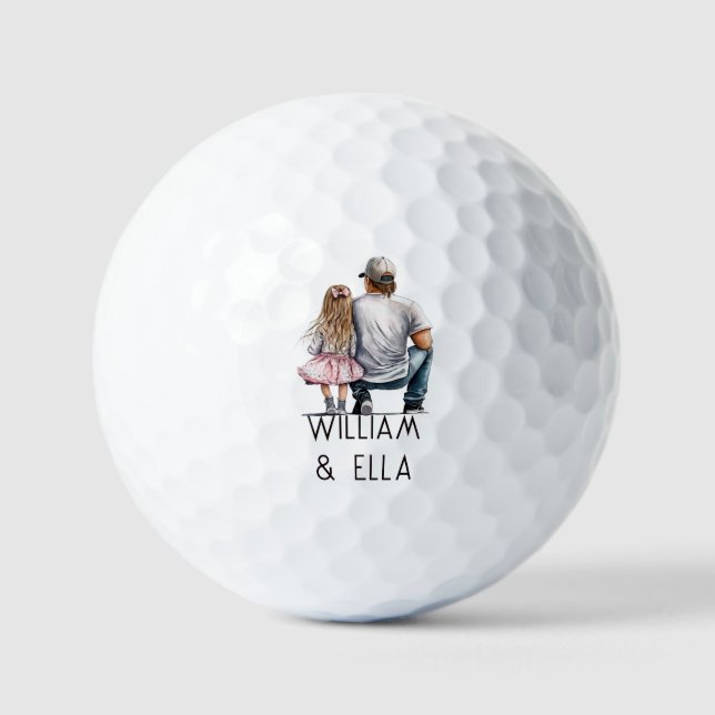 Black Father and Daughter Bond (11) Golf Balls (Front)