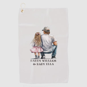 Black Father and Daughter Bond (11) Golf Towel
