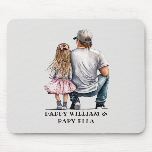 Black Father and Daughter Bond (11) Mouse Pad (Front)