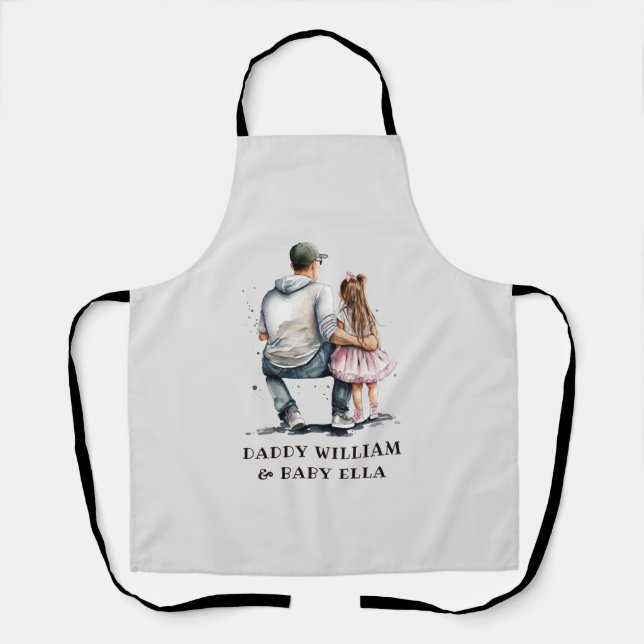 Black Father and Daughter Bond (12) Apron (Front)