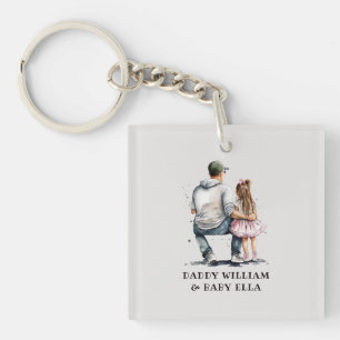 Black Father and Daughter Bond (12) Key Ring