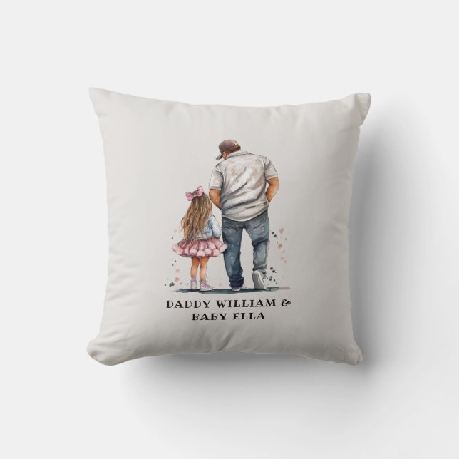 Black Father and Daughter Bond (14) Cushion (Front)