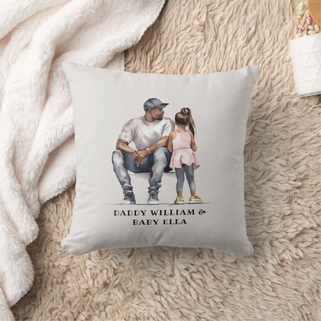 Black Father and Daughter Bond (3) Cushion (Blanket)