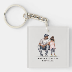 Black Father and Daughter Bond (3) Key Ring