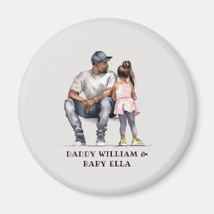 Black Father and Daughter Bond (3) Magnet