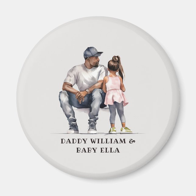 Black Father and Daughter Bond (3) Magnet (Front)