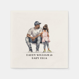 Black Father and Daughter Bond (3) Napkin