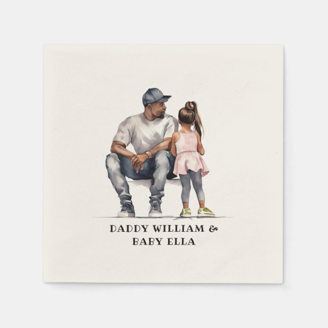 Black Father and Daughter Bond (3) Napkin (Front)