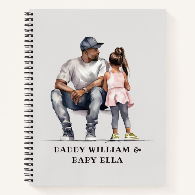 Black Father and Daughter Bond (3) Notebook (Front)