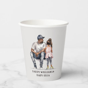 Black Father and Daughter Bond (3) Paper Cups
